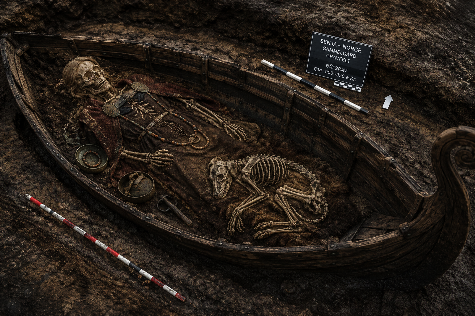 La mujer vikinga que fue enterrada junto a su perro y en un barco para viajar al Más Allá